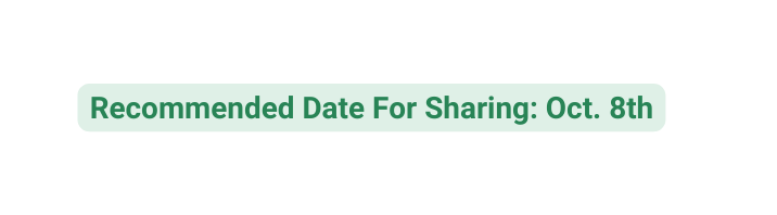 Recommended Date For Sharing Oct 8th