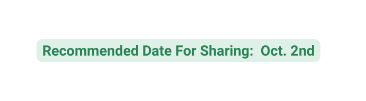 Recommended Date For Sharing Oct 2nd