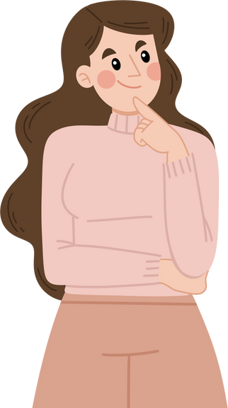 Thinking woman has an idea