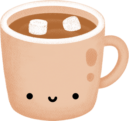 happy hot chocolate brown mug