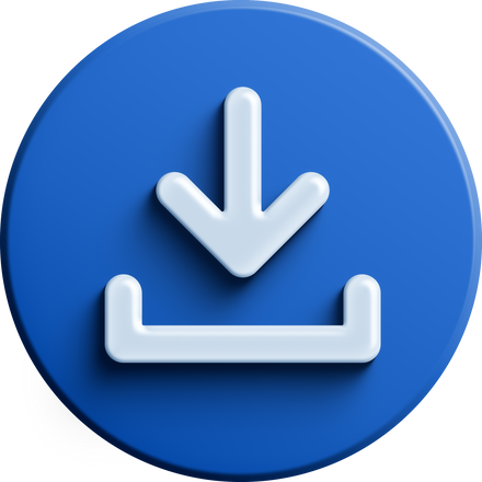 Blue round 3D download icon