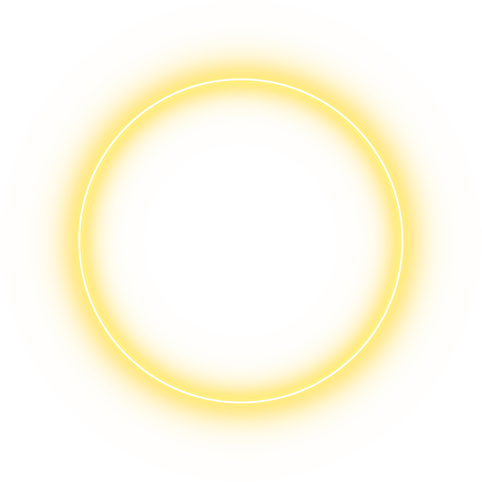 Yellow Neon round frame. Shining circle banner. Vector illus